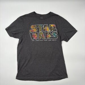 Star Wars Shirt Mens Large Gray Mad Engine Graphic Tee In A Galaxy Far Far Away